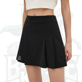Mid-Rise Black Pleated Mini Skirt – Classic & Chic